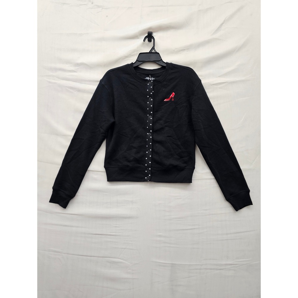The Devil Wears Prada Womens Cardigan Sweatshirt Black Cotton Blend Size Medium